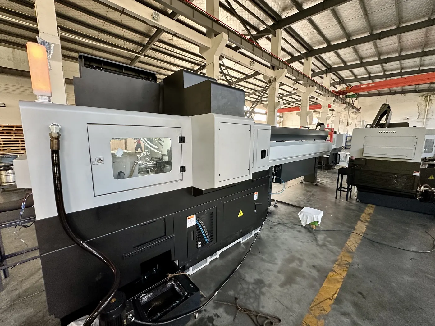 CNC machines in a factory workshop