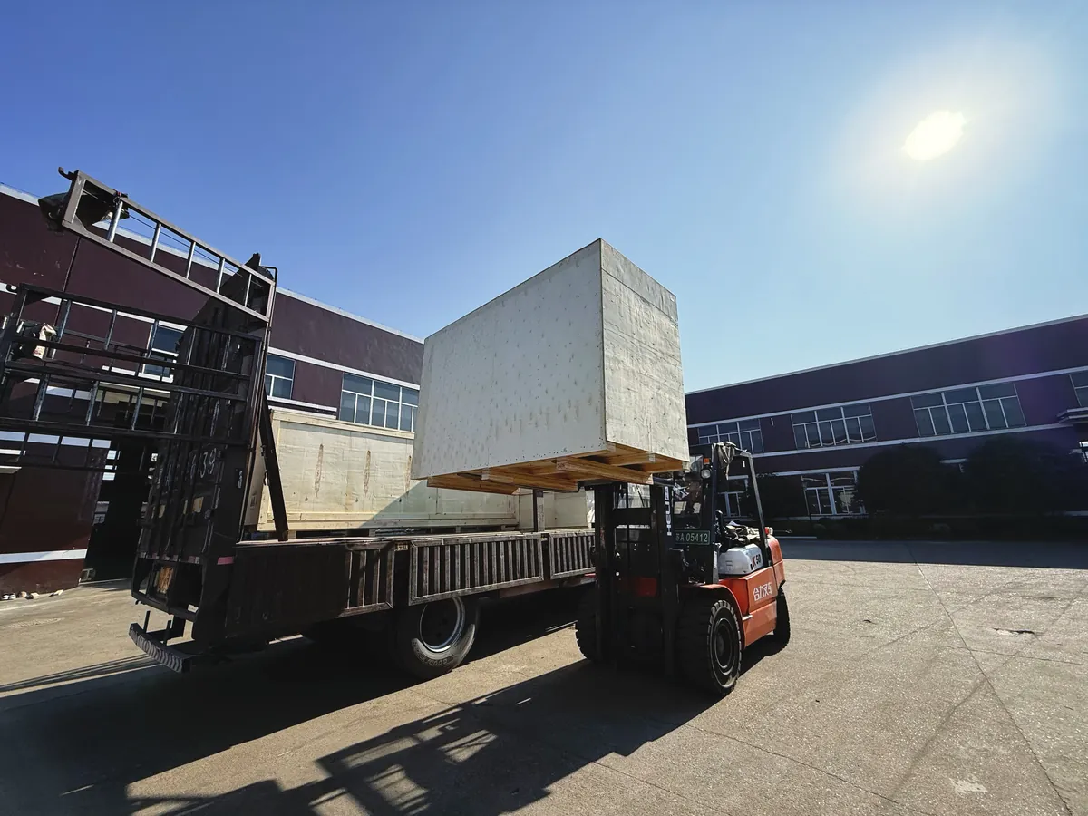 Loading equipment at a factory in China before shipment