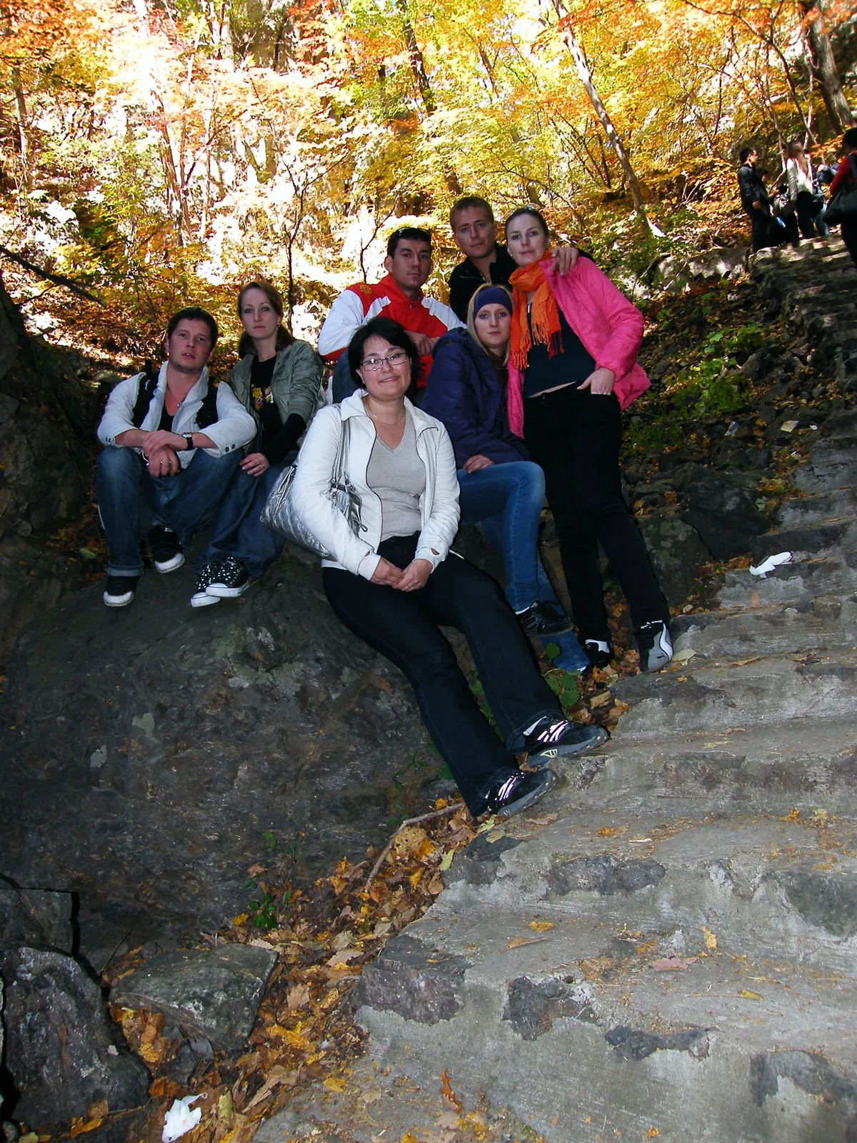 Hiking in the mountains with fellow students