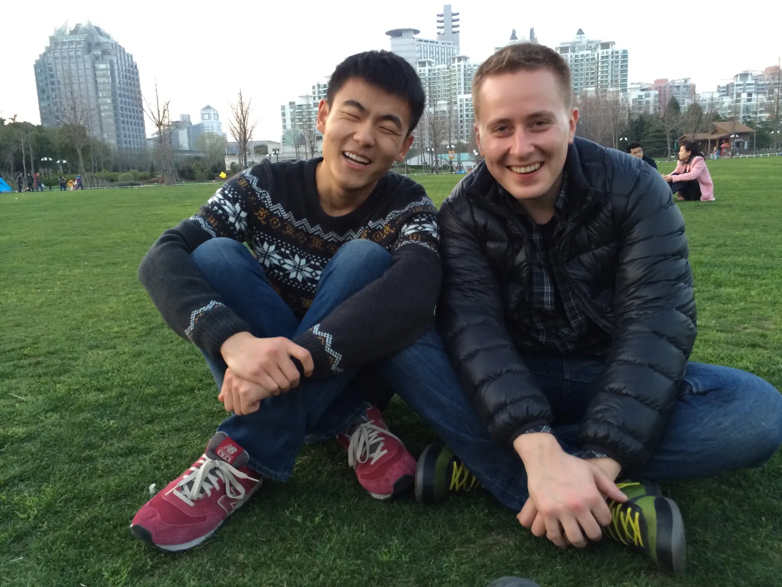With a friend in a Shanghai park