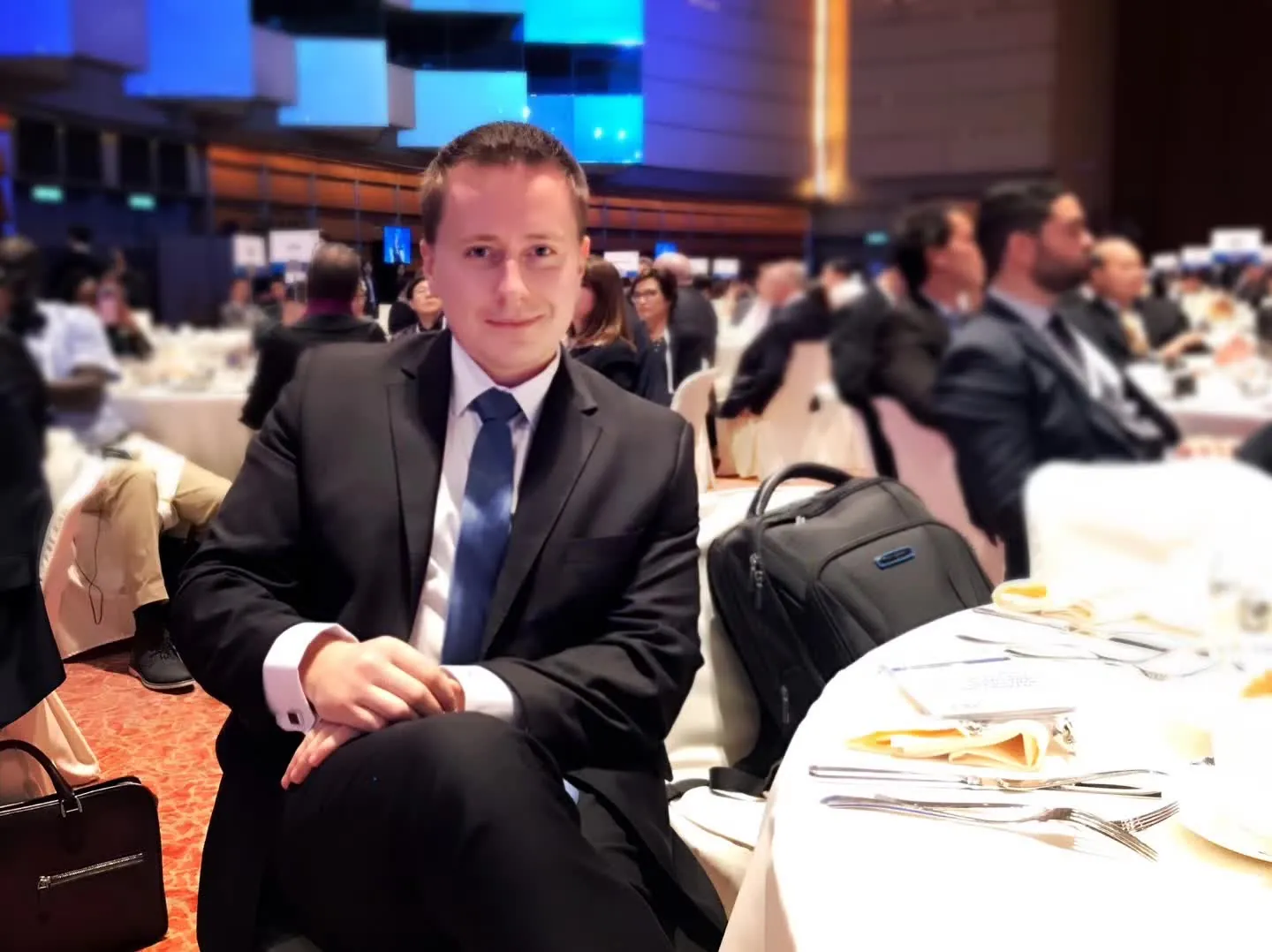 At an international business forum