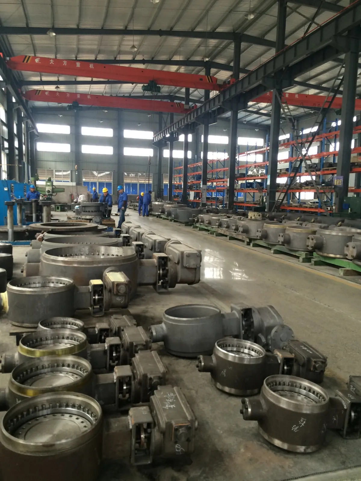 Valve production at a factory