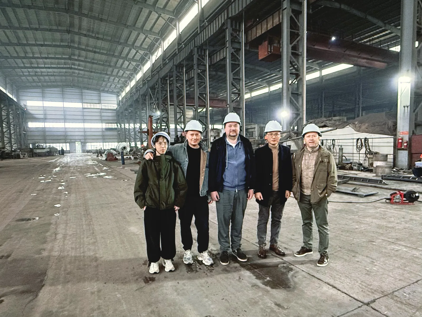A delegation at a steel plant
