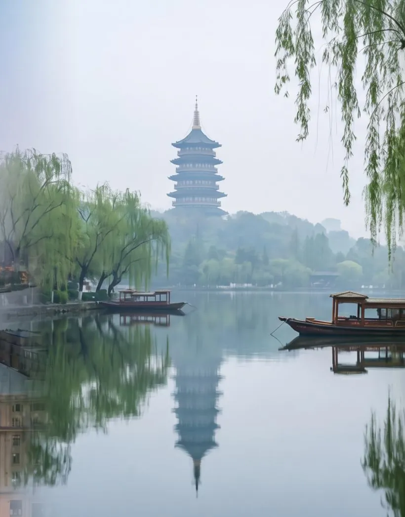 Pagoda by West Lake in Hangzhou