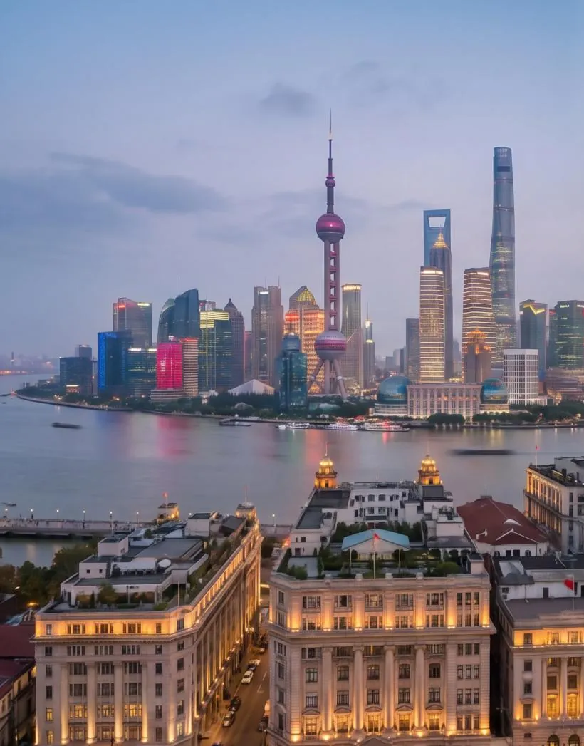 Shanghai waterfront with the Oriental Pearl TV Tower